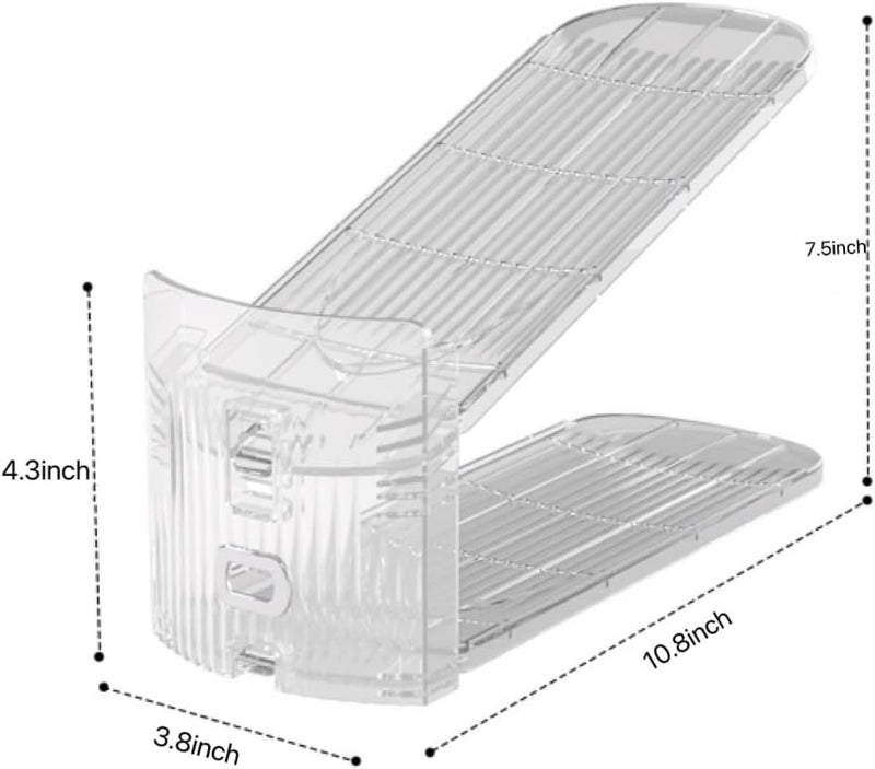 Reflygen Shoe Slot Organizer,Double Tier Adjustable Shoe Rack,Space Saving Storage For Closet,Standard Size,Transparent (12) - Image 3